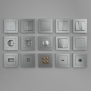 Modern socket switch panel 3d model