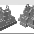 Automotive Parts Metal Structural Design With Mechanical Components And Mounting Holes