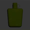 Green Plastic Canteen Featuring Screw Top Lid Handle And Engraved Text