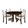 Middle style dining table and chair combination 3d model