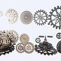 Intricate Metal Clock Gears With Different Sizes Shapes And Ornate Designs