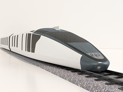 modern high-speed train 3d model