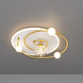 Modern Golden Circular Ceiling Light With Glass Ball And Spherical Lamps For Soft Illumination