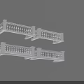 White Balustrade Design Featuring Classic Posts And Ornate Balusters For Architectural Use 3d model