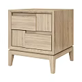Modern Light Wood Nightstand With Multiple Drawers And Tapered Legs Design