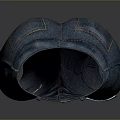 Blue Denim Jeans With Distressed Ripped Details And Slim Fit Design