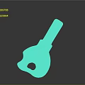 Shiny Golden Door Key With DOOR Engraving And Metallic Surface Design
