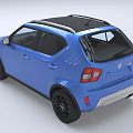 Suzuki Blue Compact SUV Car With Black Roof Black Wheels And Sporty Grille Design