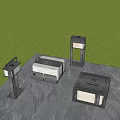 Modern Outdoor Lights with Contemporary Design for Garden Patio Greenery and Stone Floor