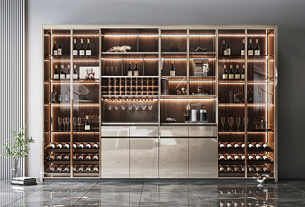 Light Luxury Wine Cabinet 3d model