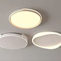 Modern Round Ceiling Lights With Sleek White Design And Soft Illumination 3d model