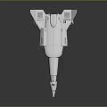 White Jet Fighter Model On Gray Reflective Background Surface