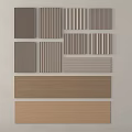 Different Wall Panel Styles Featuring Striped Patterns Wooden Textures And Neutral Tones 3d model