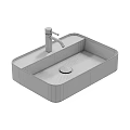 Modern White Washbasin With Chrome Faucet And 23 Color Options