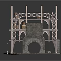 Gothic Architectural Model With Intricate Carvings Tall Columns And Arched Structures