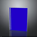 Modern Electronic Notebook With Blue Cover And Spiral Binding On Black Surface 3d model