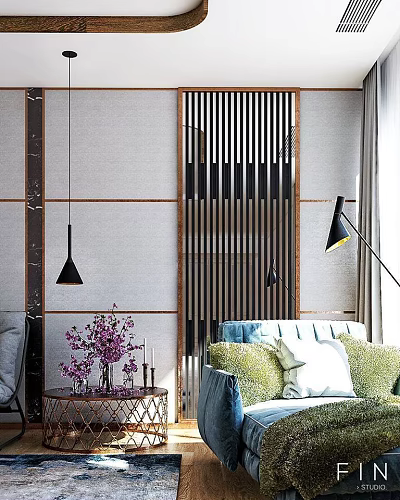 Modern Home Balcony Interior With Sofa Cushions Green Plants And Floor Lamp 3d model