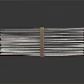 Organized Stack of Books and Magazines Tied with String on Dark Background