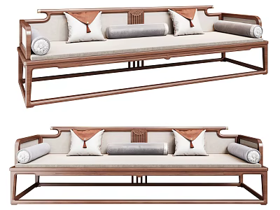 New Chinese-style Lohan Bed 3d model