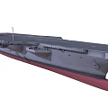 Aircraft Carrier Model with Long Flight Deck and Naval Superstructure Design 3d model