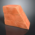 Orange Cracked Stacked Wooden Stone Decorative Blocks with Natural Texture