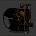 Vintage Mechanical Computer Device With Large Wheel Gears And Metal Components 3d model