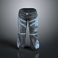 Modern Casual Pants With Color Block Design And Contrast Striped Panels 3d model