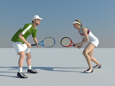 a person who plays badminton 3d model