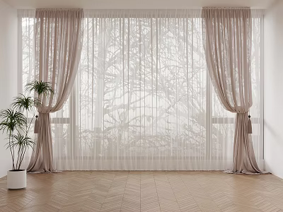 modern curtain cloth curtain 3d model
