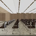 Spacious Modern Conference Room Interior With Neatly Arranged Seats And Large Projection Screen