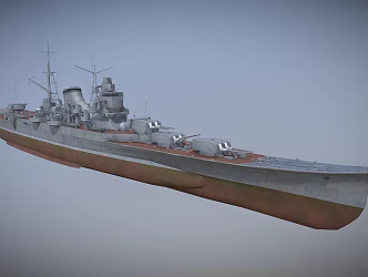 ship cruiser warship 3d model