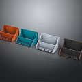 Colorful Rectangular Storage Boxes in Assorted Hues for Home Organization 3d model