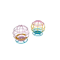 Colorful Spherical Playground Equipment with Pink Yellow Blue Metal Frame Seats and Round Base