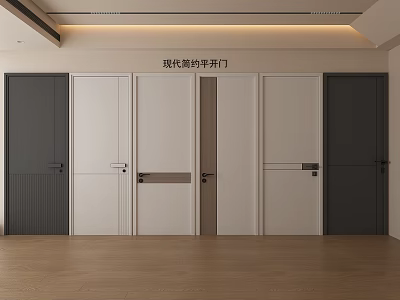 Modern Minimalist Swing Doors With Various Neutral Colors And Sleek Design 3d model