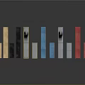 Different Colored Rectangular Building Blocks Arranged In Row On Dark Surface
