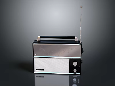 Vintage Portable Radio With Retro Design Antenna Handle And Classic Finish 3d model