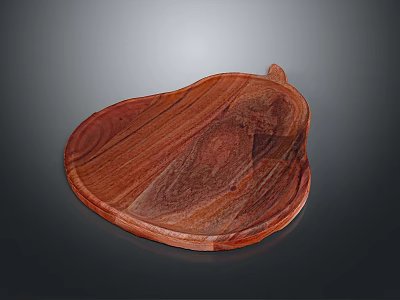 Appetizing Food Arranged On Natural Wooden Plate With Smooth Surface 3d model