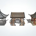 Traditional Chinese Pavilions Featuring Diverse Roof Designs And Classic Architectural Details