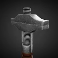Old-fashioned wrench hammer 3d model