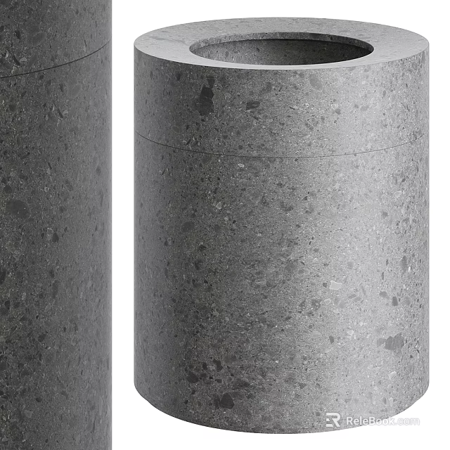 Concrete Cylindrical Washbasin Design For Modern Minimalist Bathroom Interior Space 3d model 