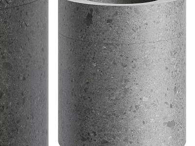 Concrete Cylindrical Washbasin Design For Modern Minimalist Bathroom Interior Space 3d model