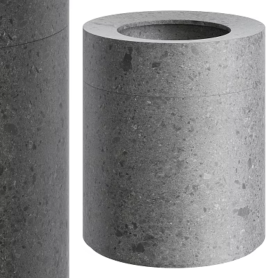 Concrete Cylindrical Washbasin Design For Modern Minimalist Bathroom Interior Space 3d model