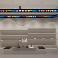 Modern Shoe Store Interior With Display Shelves And Various Footwear Collection