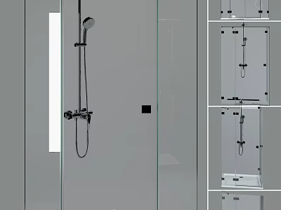 Modern Steam Shower Sauna Design With Glass Enclosure And Modern Fixtures 3d model