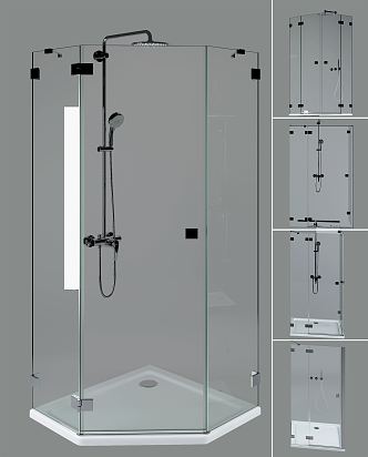 modern shower room glass shower room 3d model