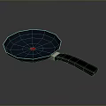 Octagonal Black Frying Pan With Red Dot And Ergonomic Black Handle
