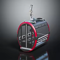 Modern Cable Car With Red Frame Transparent Glass And Metal Structure 3d model