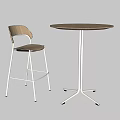 Modern Negotiation Table and Chair Interior with Wooden Top Metal Legs and Potted Plant