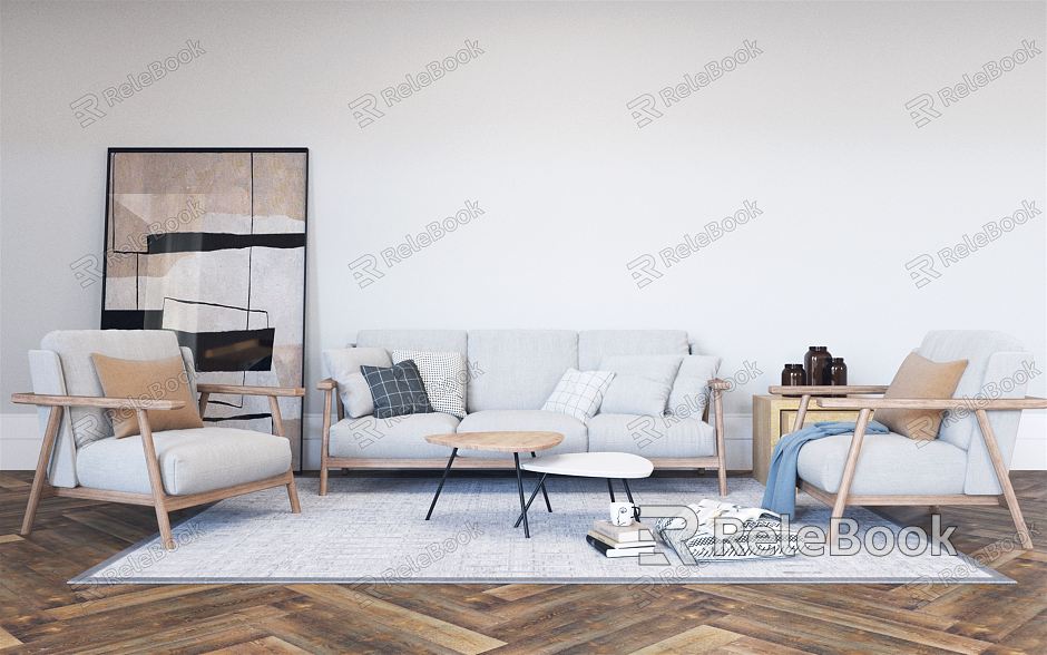 Nordic Sofa Coffee Table Combination model