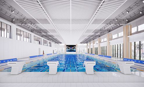 modern swimming pool 3d model